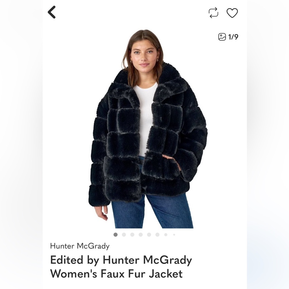 Ladies 25 pit Hunter Mcgrady, size 1x Black Fur Coat